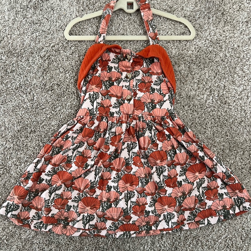 Kate Quinn California Poppy Poppies Halter Dress Red Orange and White
